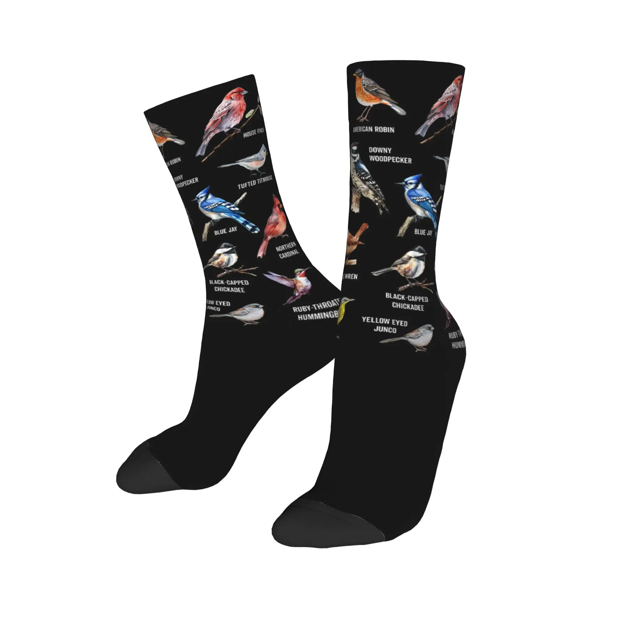 Winter Warm Cool Unisex How to Identify Birds Birding Bird Watcher Socks  Breathable Crew Socks