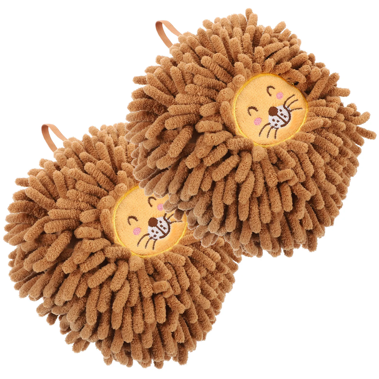 

2pcs Cartoon Chenille Hand Ball Quick Dry Bath Towel For Kitchen Bathroom Office Home Use Hanging Absorbent Cotton Towels For