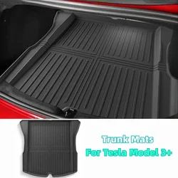 TPE Trunk Mats for Tesla Model 3 Highland 2024 Waterproof Wear-resistant Foot Floor Pads Front Rear Trunk Mat Car Accessories