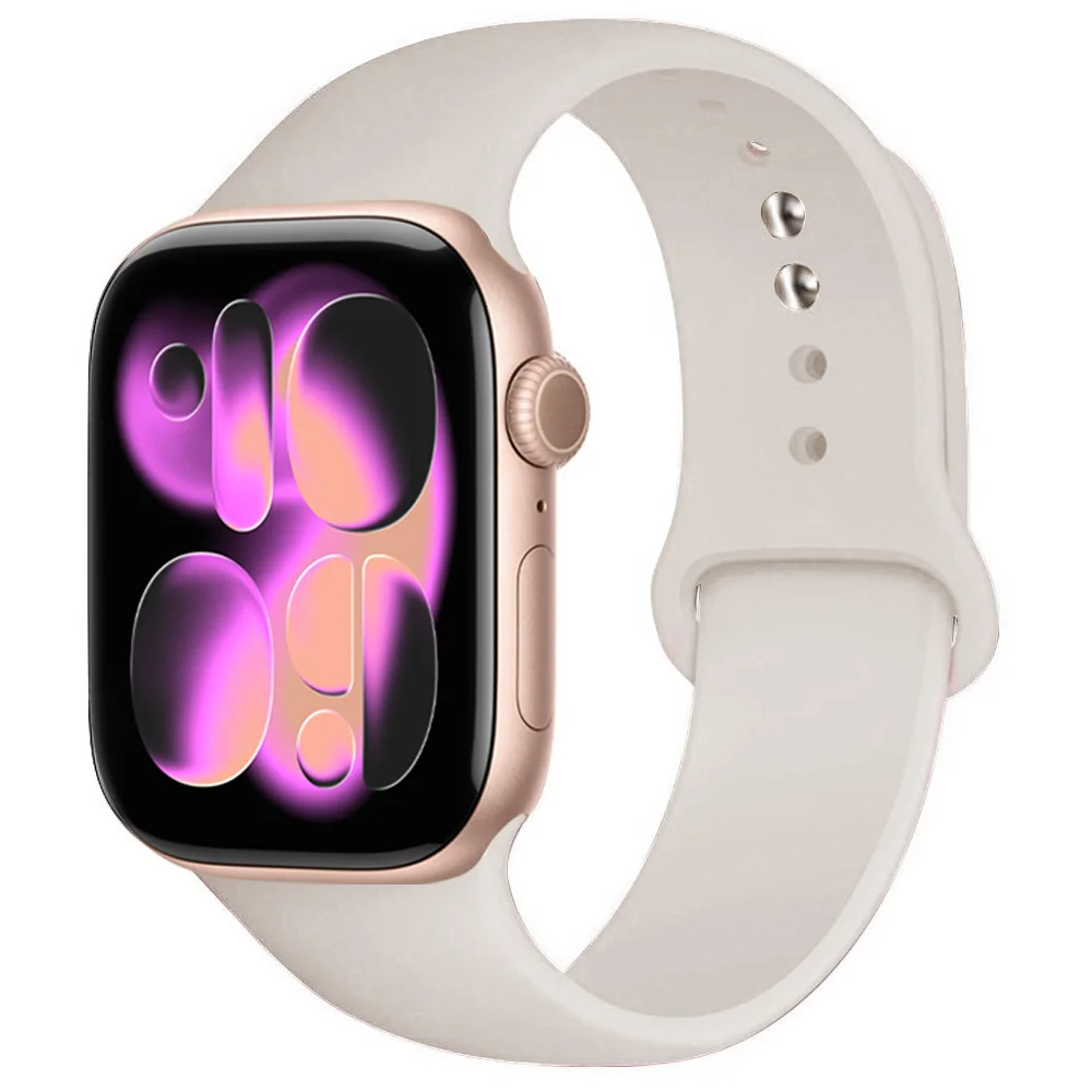 Bracelet en Silicone pour bracelet de montre Apple 45mm 44mm 41mm 42mm 40mm 49mm 38mm bracelet correa iWatch série 11/10/9/8/7/6/SE3/Ultra 3