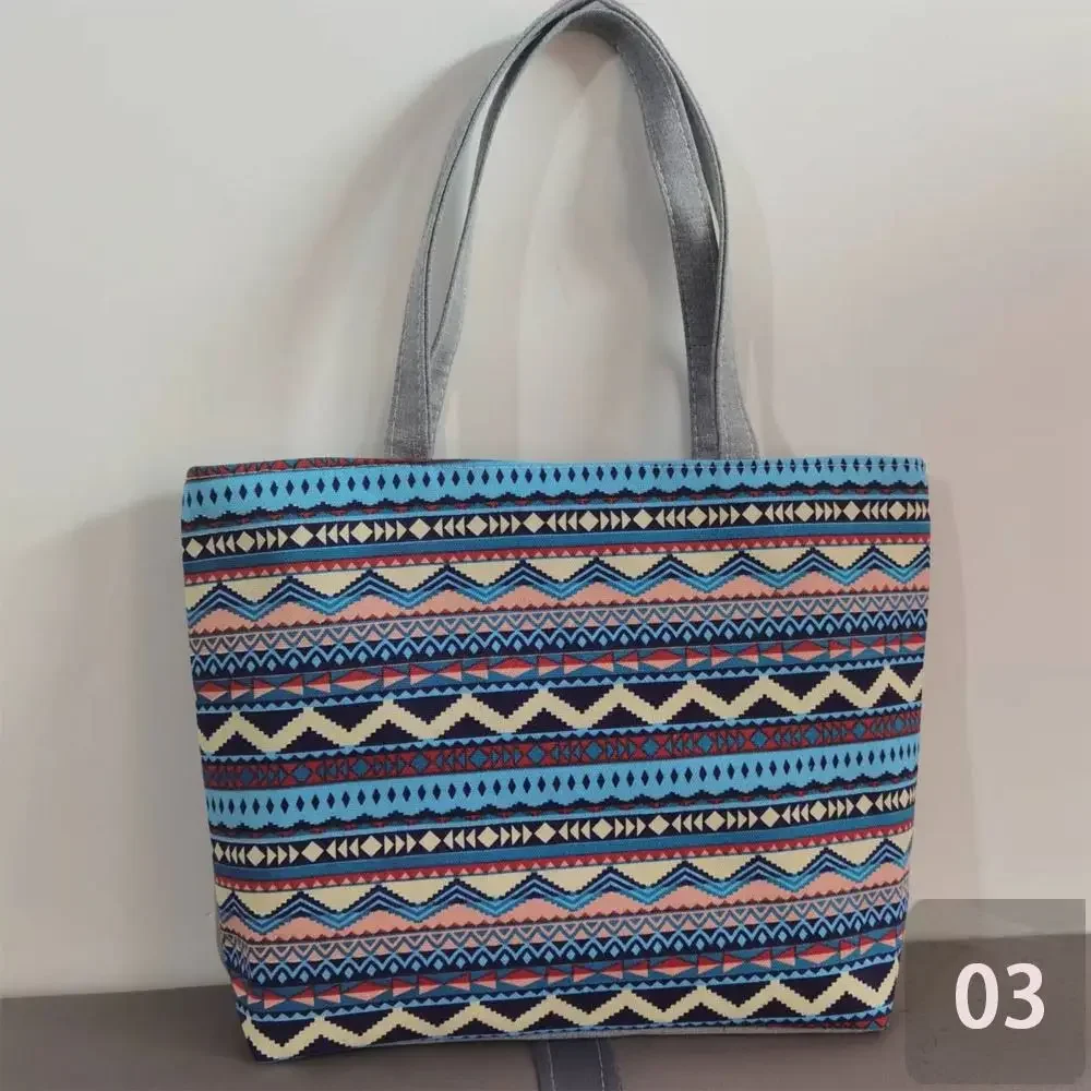 Bolso de lona de almacenamiento, bolsa de mano informal de gran tamaño, estilo nacional, Vintage, ideal para compras y estudiantes