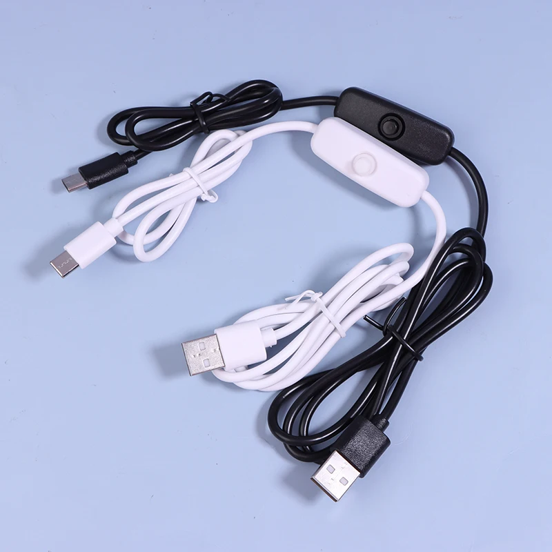 High Quality! 1.2M USB To Type C Switch Cable DC 5V 2A Power Supply Extension Power Wire USB To Type C Button Switch Line