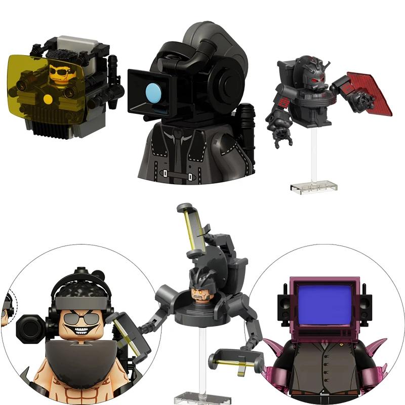 

Туалет Человек Skibidi Туалетные блоки K2220 K2221 K2222 K2223 Мини-фигурки Солдат-истребитель Видео Ggrapher Кирпичи Модель игрушки