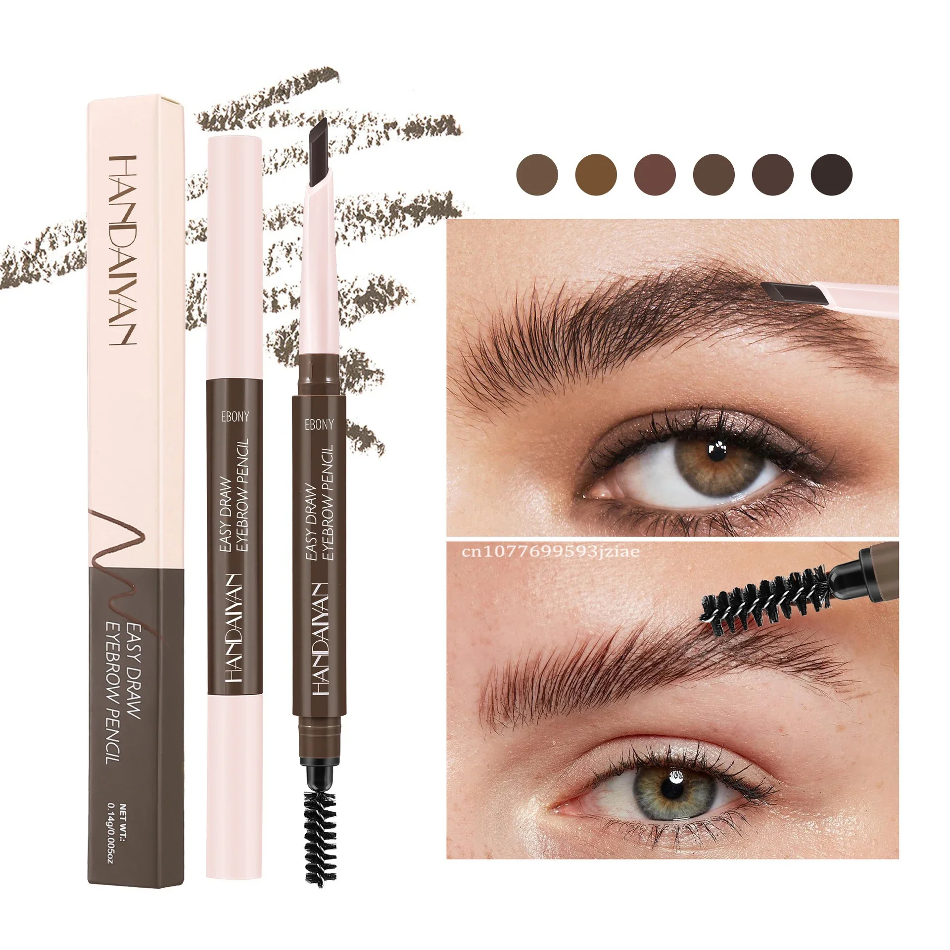 6 Colors Blade Eyebrow Pencil Waterproof Double-headed Eyebrow Tattoo Paint Natural Brown Long Lasting Makeup With Eyebrow Brush