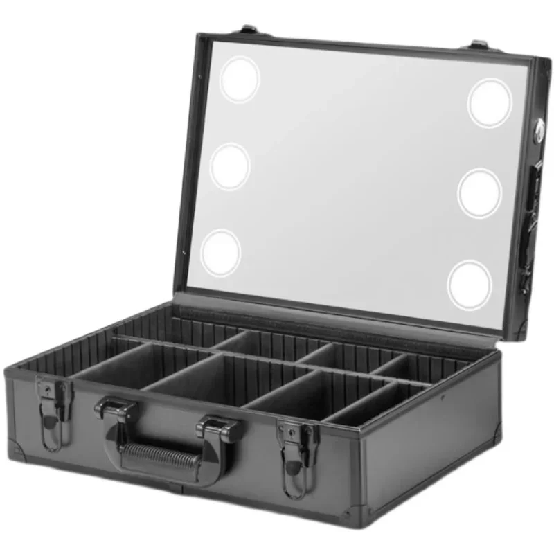 Professional makeup artist makeup case, high-end LED mirror with light, 2024 new model, easy to carry