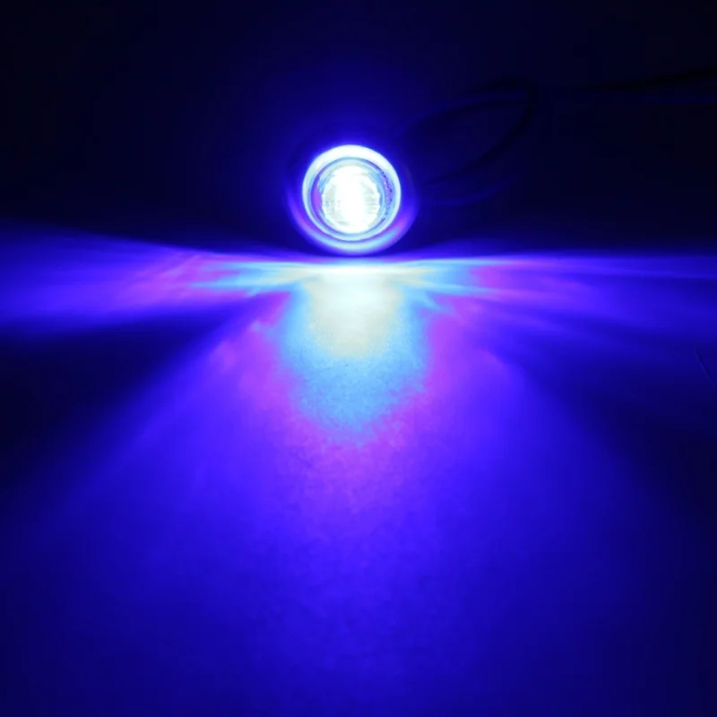10PCS 12V Round 3LEDs Side Marker Car Lights Bullet License With Stainless Steel 304 Trim Ring Bezel for Truck Trailer Boat