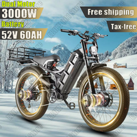 Romeo ProII EBike Dual Motor 3000W 48/52V 60Ah Hydraulic Disc Brakes Electric Bicycle 26*4.0 Inch Fat Tire Camping Electric Bike