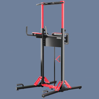 Pull Up Bar Station, Multi-Function Adjustable Height Foldable Dip Station, Heavy Duty Strength Training Fitness Equipment