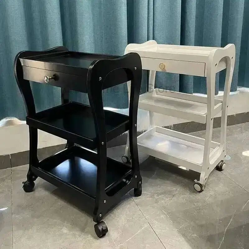 Trolley Auxiliary Foldable Tattoo Beauty Salon Trolleys for Living Room Saloon Esthetician Cart Station Barber Organizer Gold
