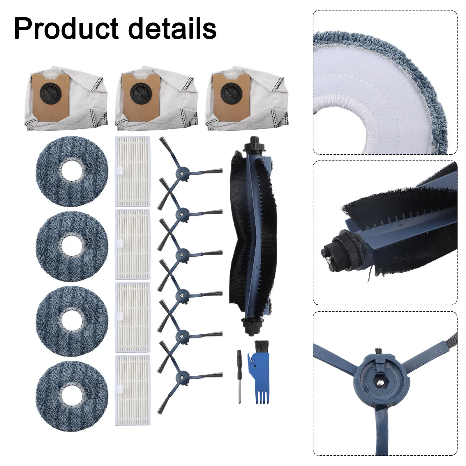 Everyday Cleaning Home Maintenance As Shown Robot Vacuum Components Side Brushes For Thorough Cleaning Mop Cloths For Stains