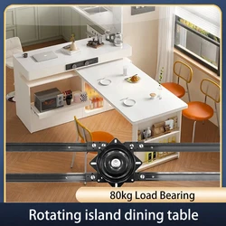 Rotating Island Track Hardware Accessories Pull-Out Rod Track Rail Translation Telescopic Dining Table Heavy-Duty Guide Rail