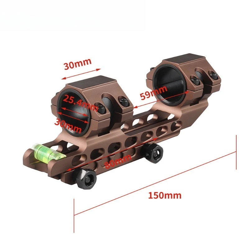 25.4/30mm double ring cantilever heavy-duty sight mounting bracket, aiming horizontal fixture, 20mm track base with bubble level