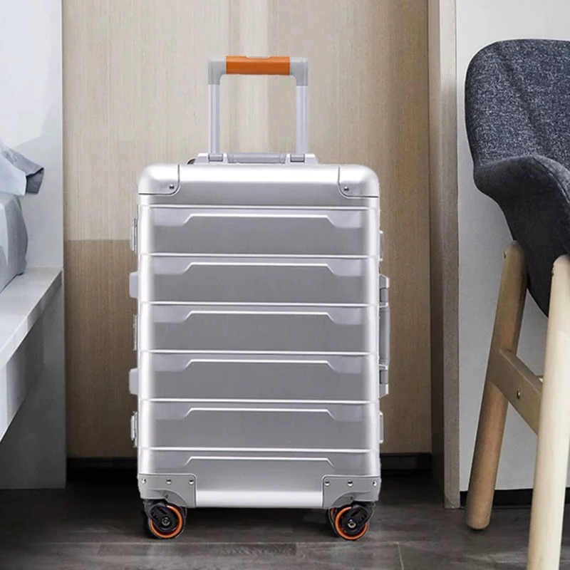 

New Trend All aluminum travel luggage 20/24 inch carry-on men's and women's luggage high end Trolley suitcase Student hard box