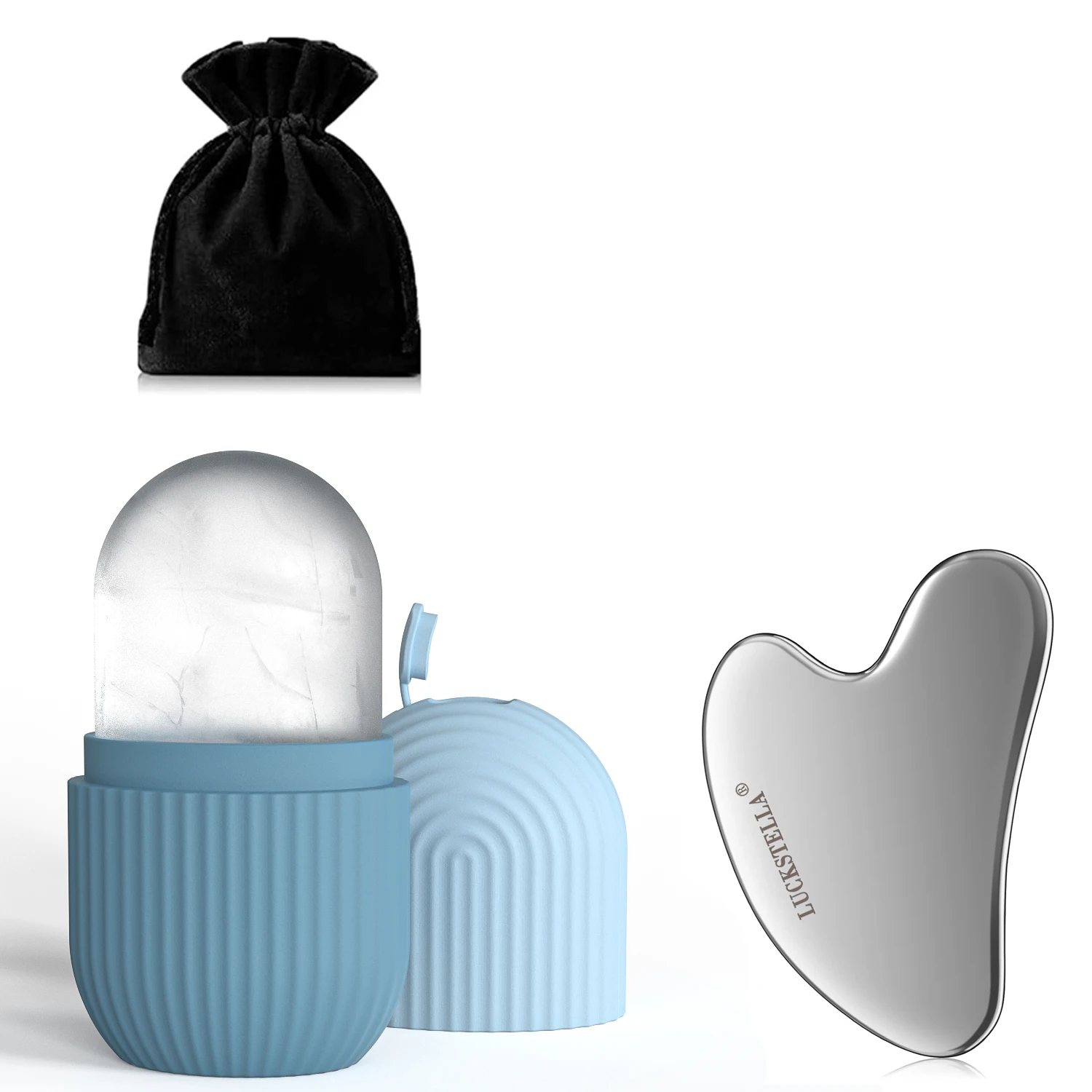 

Ice Face Roller Stainless Steel Gua Sha Board Set Facial Massager Face Massage Roller Face Lifting Beauty Skin Care Set