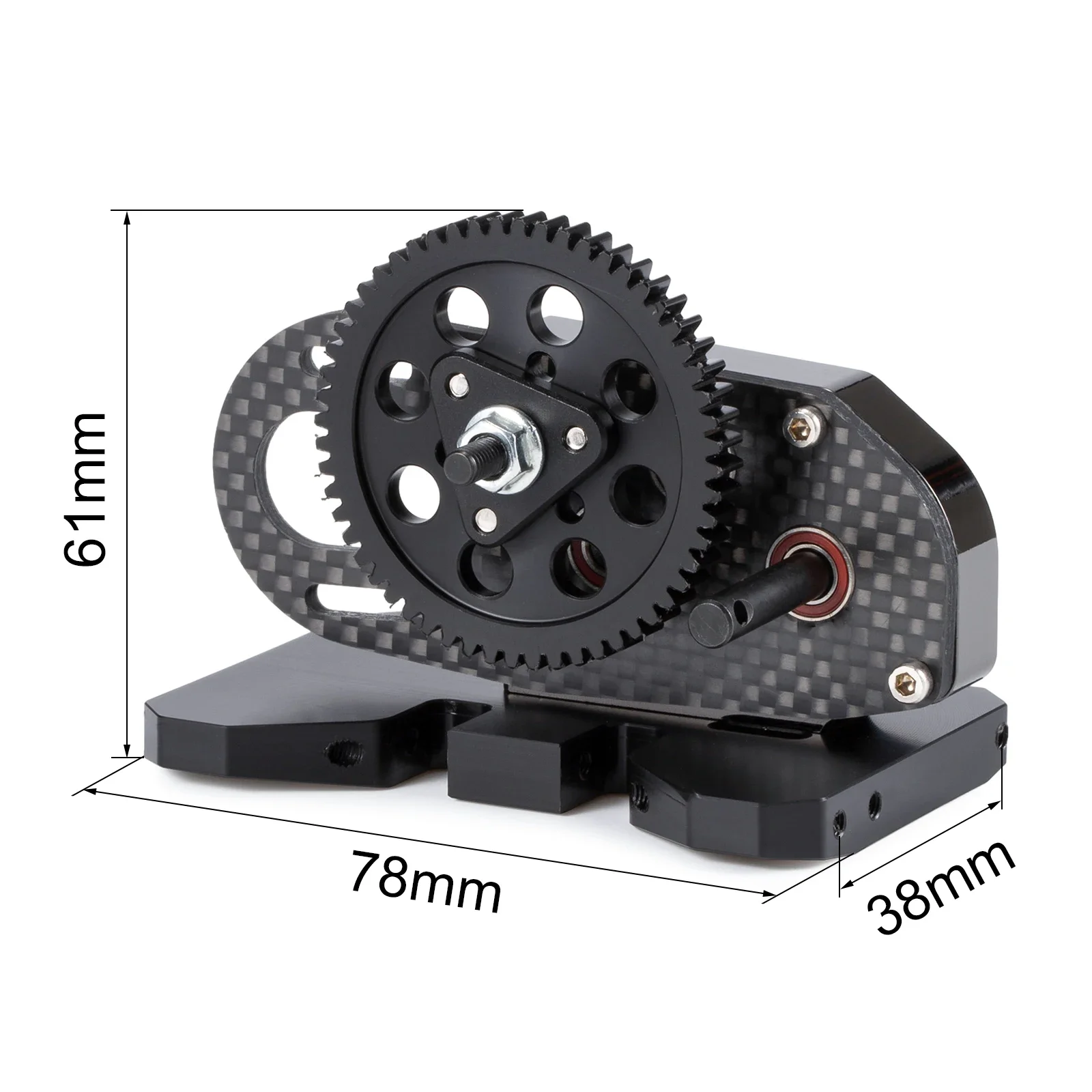 31% Overdrive 2 caja de cambios de transmisión baja cromada de carbono con deslizamiento Delrin para 1/10 RC Crawler LCG chasis Cheater Rigs