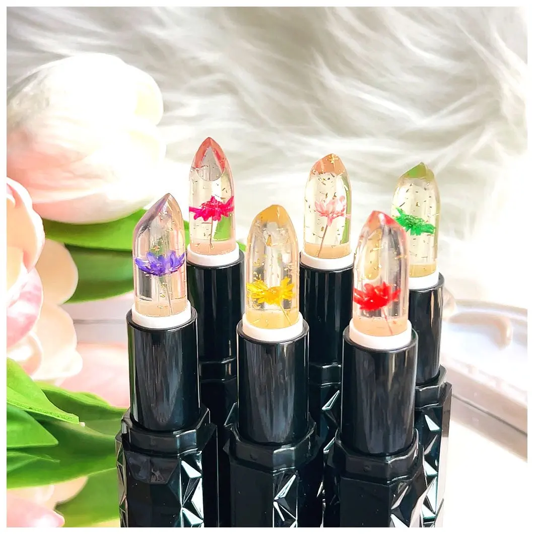 ลิปบาล์มเปลี่ยนสีตามอุณหภูมิ บำรุงริมฝีปาก ลดเลือนริ้วรอย ชุ่มชื้น ไม่ติดแก้ว ชุดลิปสติกคริสตัลเจลลี่ 6 ชิ้น