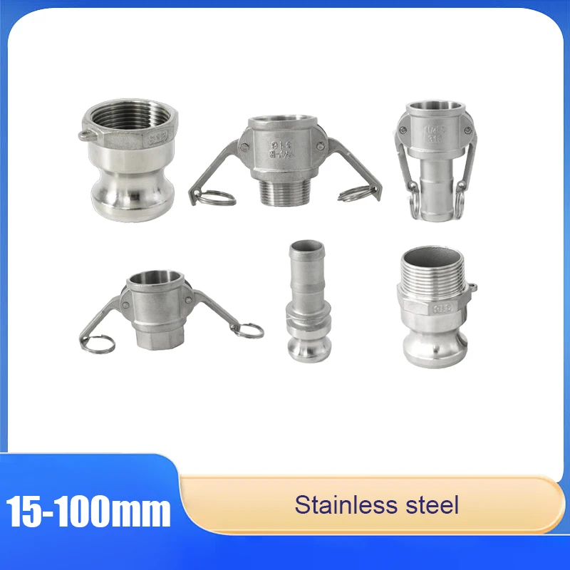 

Stainless Steel Quick Connectors Types A, B, C, D, E, F Water Pipe Clamp Quick Connectors Suitable for Hose Fittings