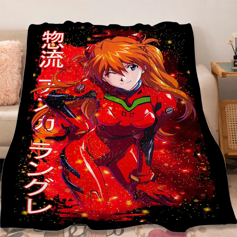 Anime Blanket A-Evangelions Sofa Winter Fluffy Soft Blankets Winter Microfiber Bedding Warm Knee Bed Fleece Camping Nap Blanket