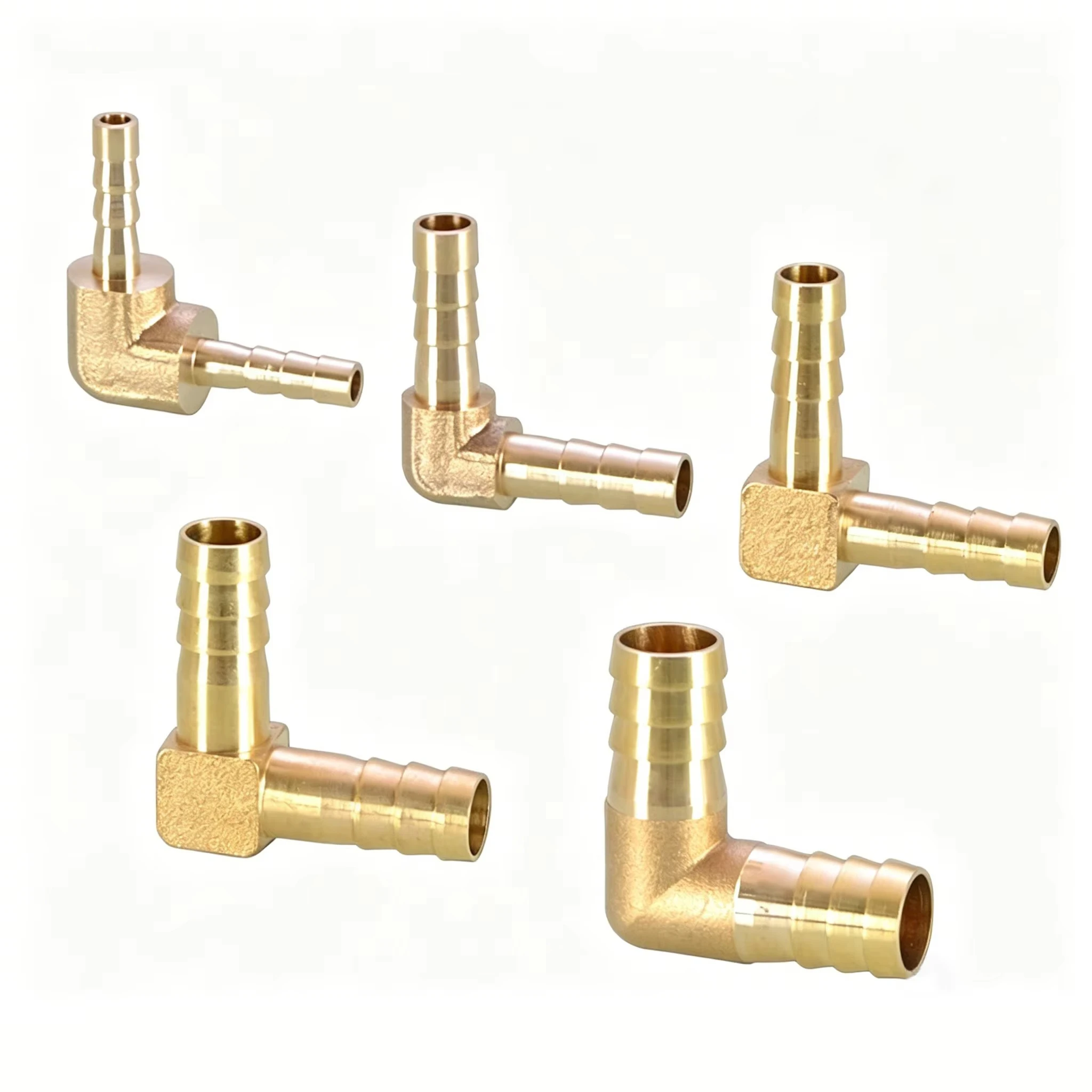90 Degree Elbow Reducing Hose Barb 4mm 6mm 8mm 10mm 12mm 14mm 16mm 19mm Equal L Right Angle Union Brass Fitting Water/Fuel/Air