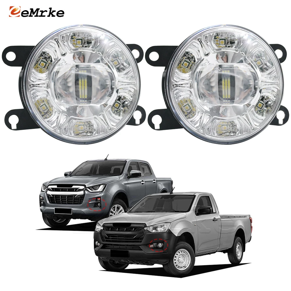 

2-in-1 White Led Fog Light Assembly for Isuzu D-max D max RG 2020 2021 2022 2023 Car DRL Daytime Running Lights PTF Fog Lamp