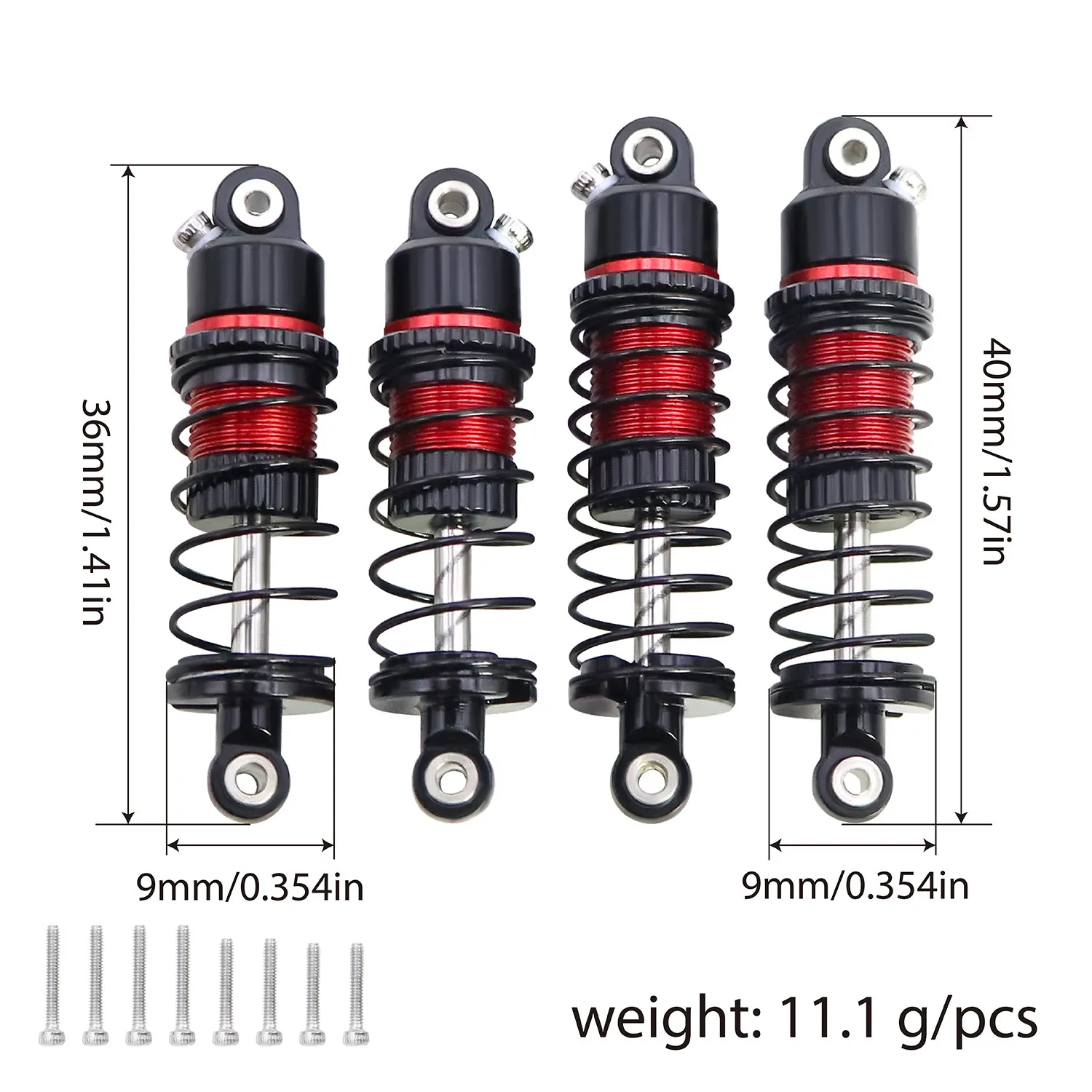 1/24 Scale RC Crawler Shock Absorbers Wltoys 2044016 Dedicated Metal Shock Absorbers Front and Rear Electric Toy Car Parts