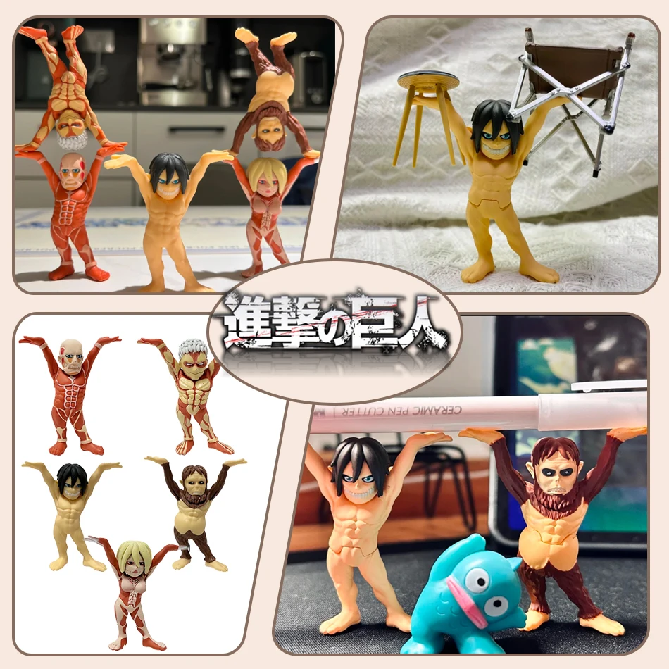 Figura de Anime attaque sur Titan de 6cm, figurine d'action d'Eren Jaeger, 5 uds., modèle de colección, decoración de habitación,