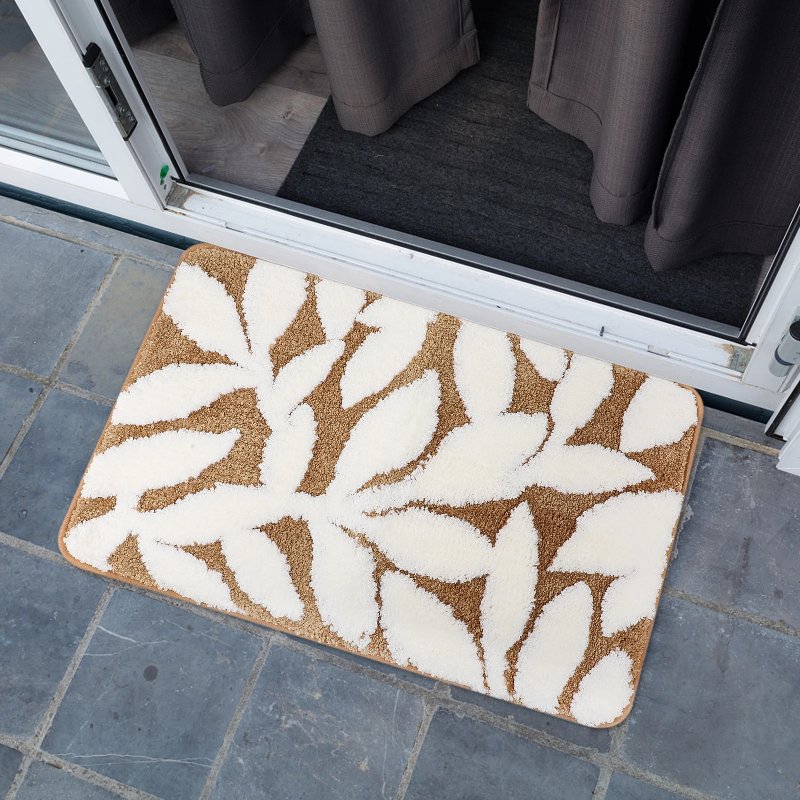 

Non slip Absorbent Ground Rug Anti Non Slip Bath Mat Rug Thickened Water Door Stylish Leaf Safe Eco Fits Home