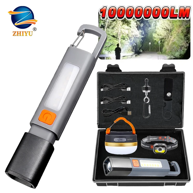 

Супер яркий фонарик XPE COB, боковой фонарь, портативный светодиодный фонарик с возможностью масштабирования, водонепроницаемый уличный фонарик для рыбалки, охоты и кемпинга