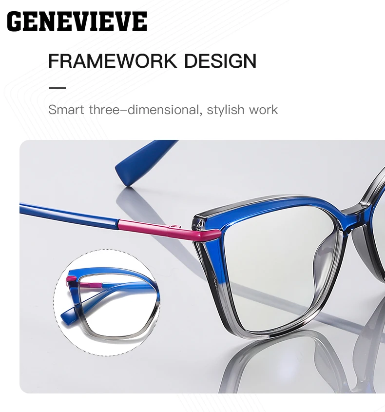 جنيف شخصية فراشة اللونية الضوء الأزرق قصر النظر نظارات التقدمية متعددة البؤر للتخصيص وصفة طبية PFD2112 #4