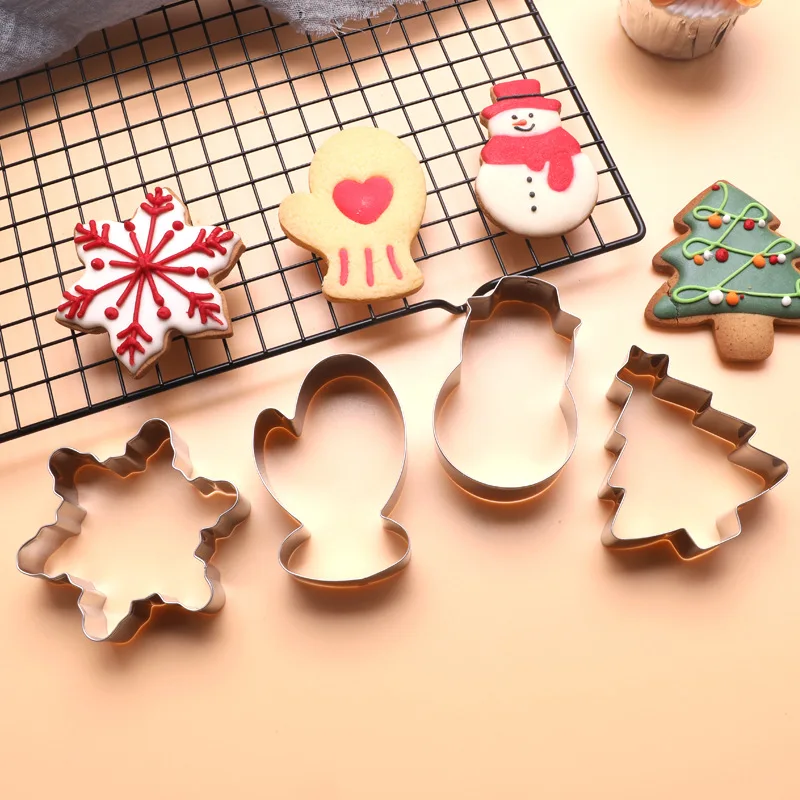 Christmas Cookie Cutter Gingerbread Xmas Tree Mold Christmas Cake Decoration Tool Navidad Gift DIY Baking Biscuit Mould