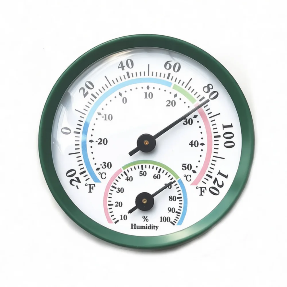 Compact Mechanical Hygrometer Alloy Display Portable Climate Indicator For Home Greenhouse Laboratory