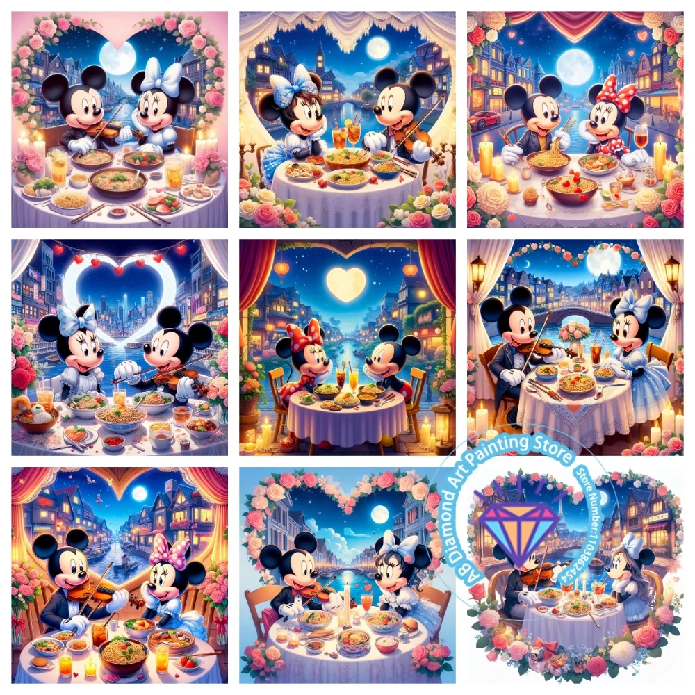 

Love Mickey Mouse Minnie Cartoon AB Diamond Painting Kit Square Round Diamond 5D DIY MosaicHandmade Art Adult Gift Home Decor
