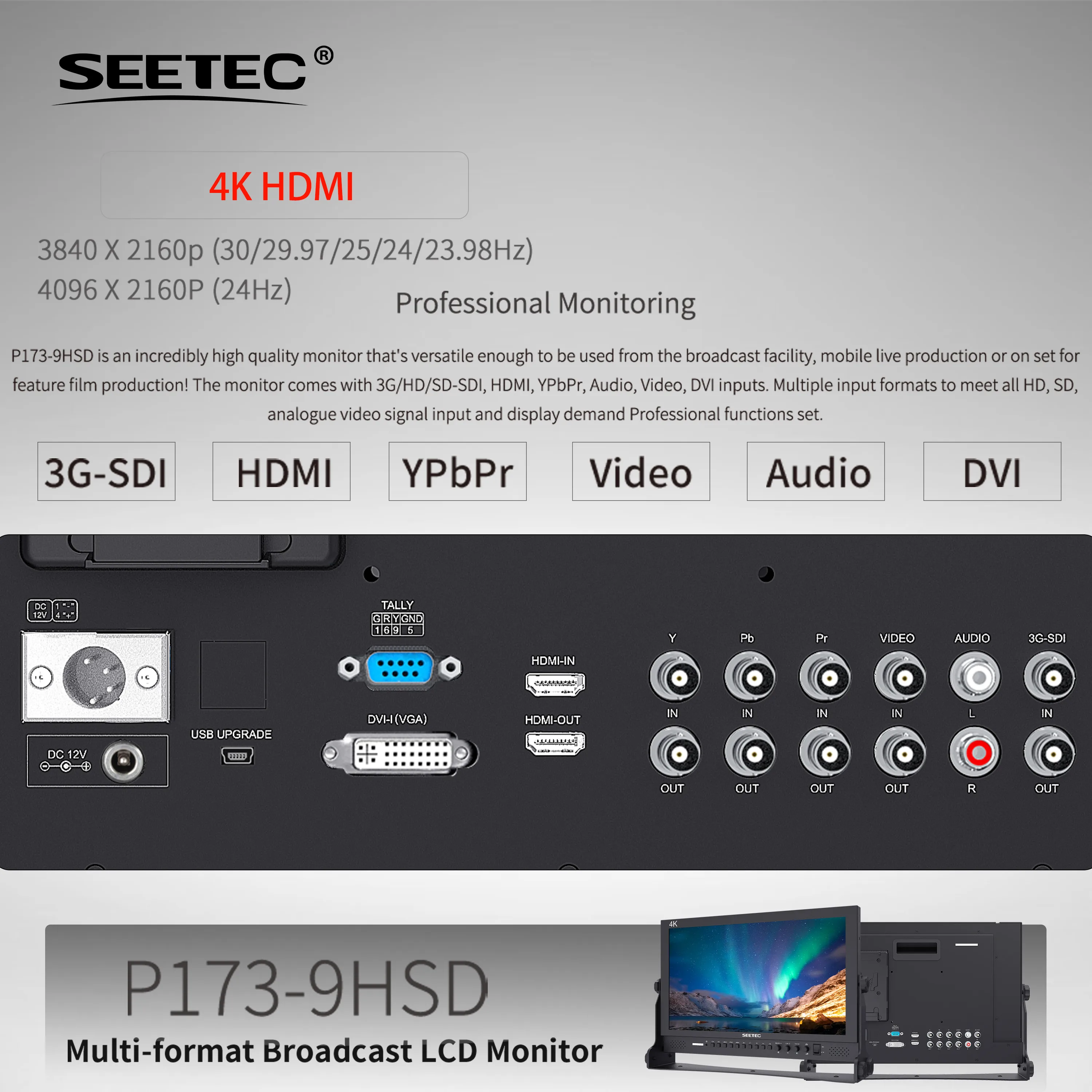 سيتك P173-9HSD صناعي OEM | 3G-SDI/HDMI/AV | تالي التحكم في الضوء | مورد الخصم بالجملة #2