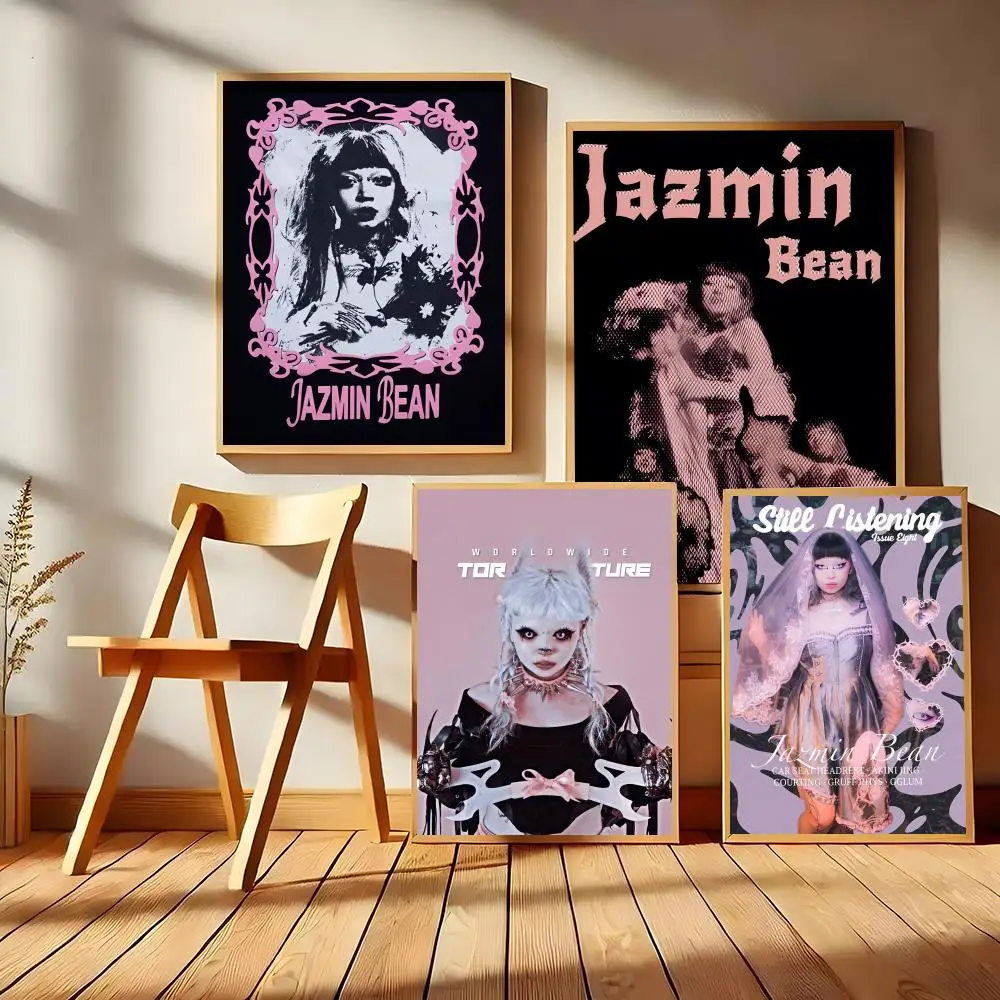 ملصق المغني J-Jazmin B-Bean سهل التركيب ذاتي اللصق عالي الدقة لتزيين الحائط مقاوم للماء ومقاوم للتمزق وغرفة النوم المنزلية هدية مثالية #3