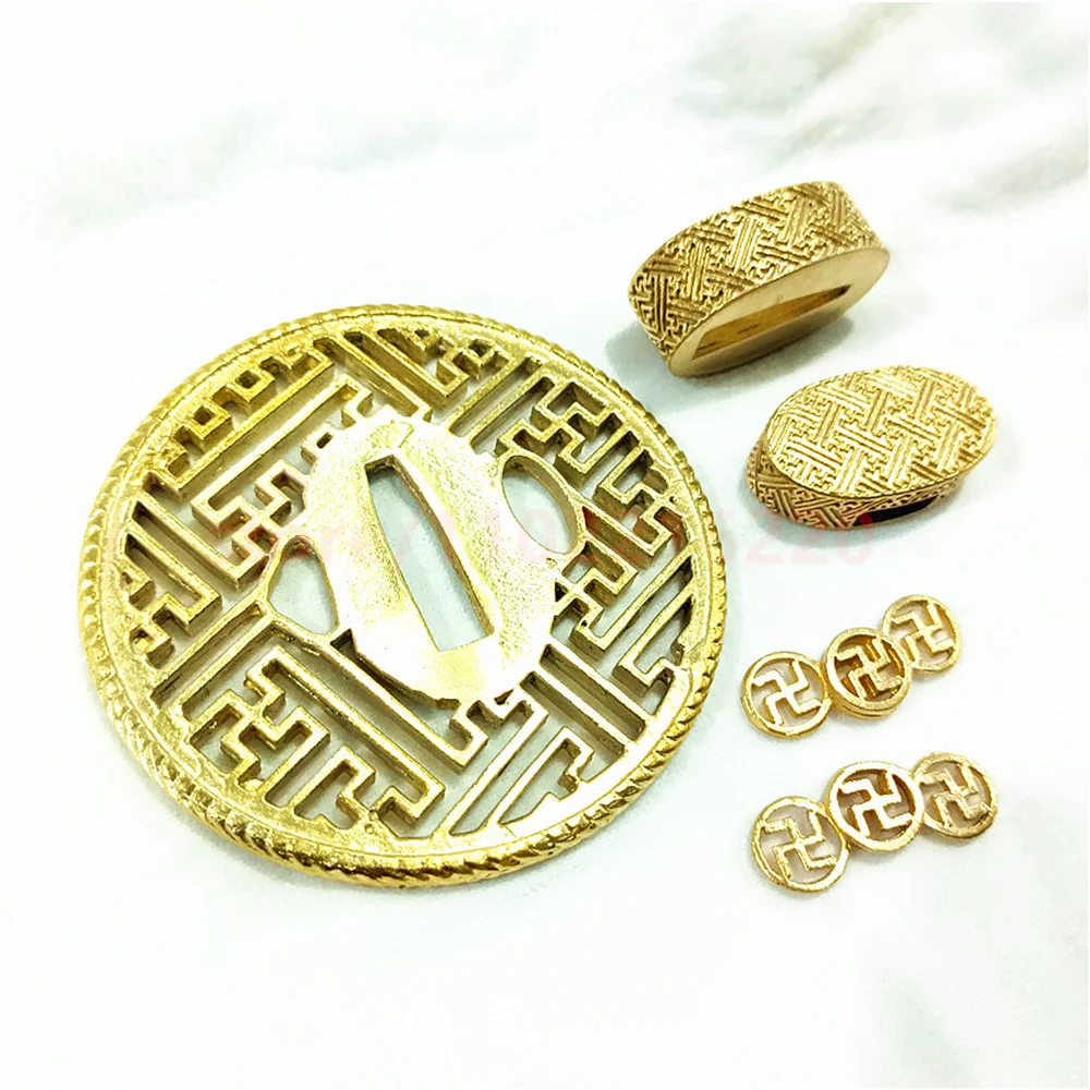 

Exquisite Copper Brass Tsuba Handguard Guard Fuchi Kashira Menuki For Japanese Real Japan Samurai Katana Sword Fittings