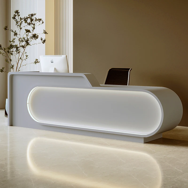 مكاتب استقبال حديثة وفريدة من نوعها، مكاتب استقبال زاوية بسيطة جمالية وبسيطة، تصميم أثاث Escritorio الأوروبي العصري