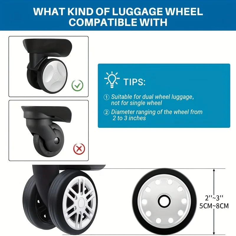 4/8PCS Luggage Wheels Protector Silicone Wheels Caster Shoes Travel Luggage Suitcase Reduce Noise Wheels Cover Accessories