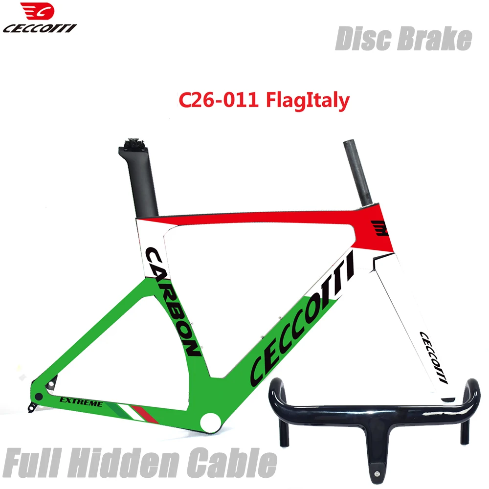 

CECCOTTI DCRF26 Model Full Hidden Cable Road Bicycle Frameset Disc Brake And T47BB Max Tires 32mm Carbon Frame