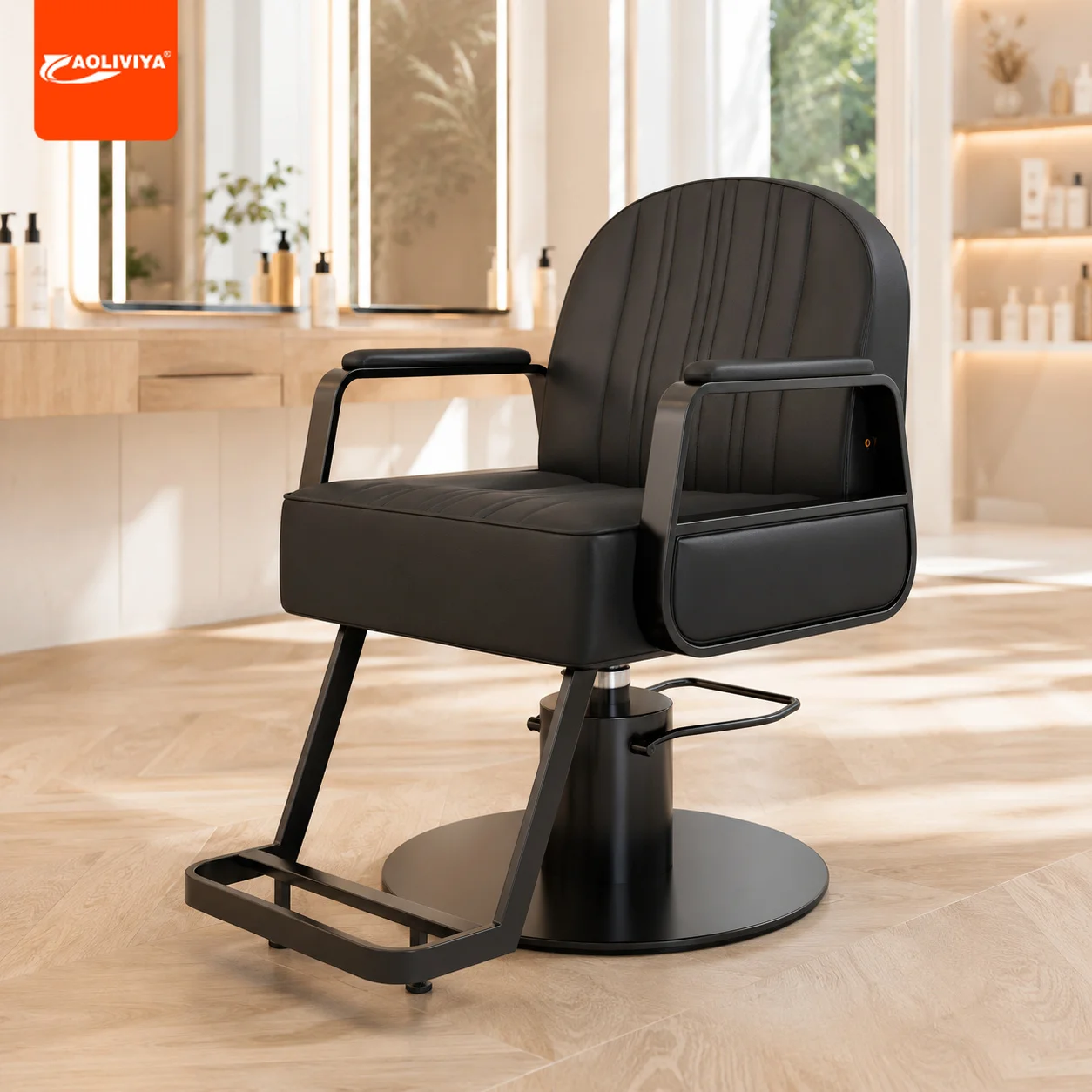 AOLIVIYA Barber Chair Swivel Adjustable For Salon Shop Hair Styling Commercial Furniture Modern Backrest Stylist Seat