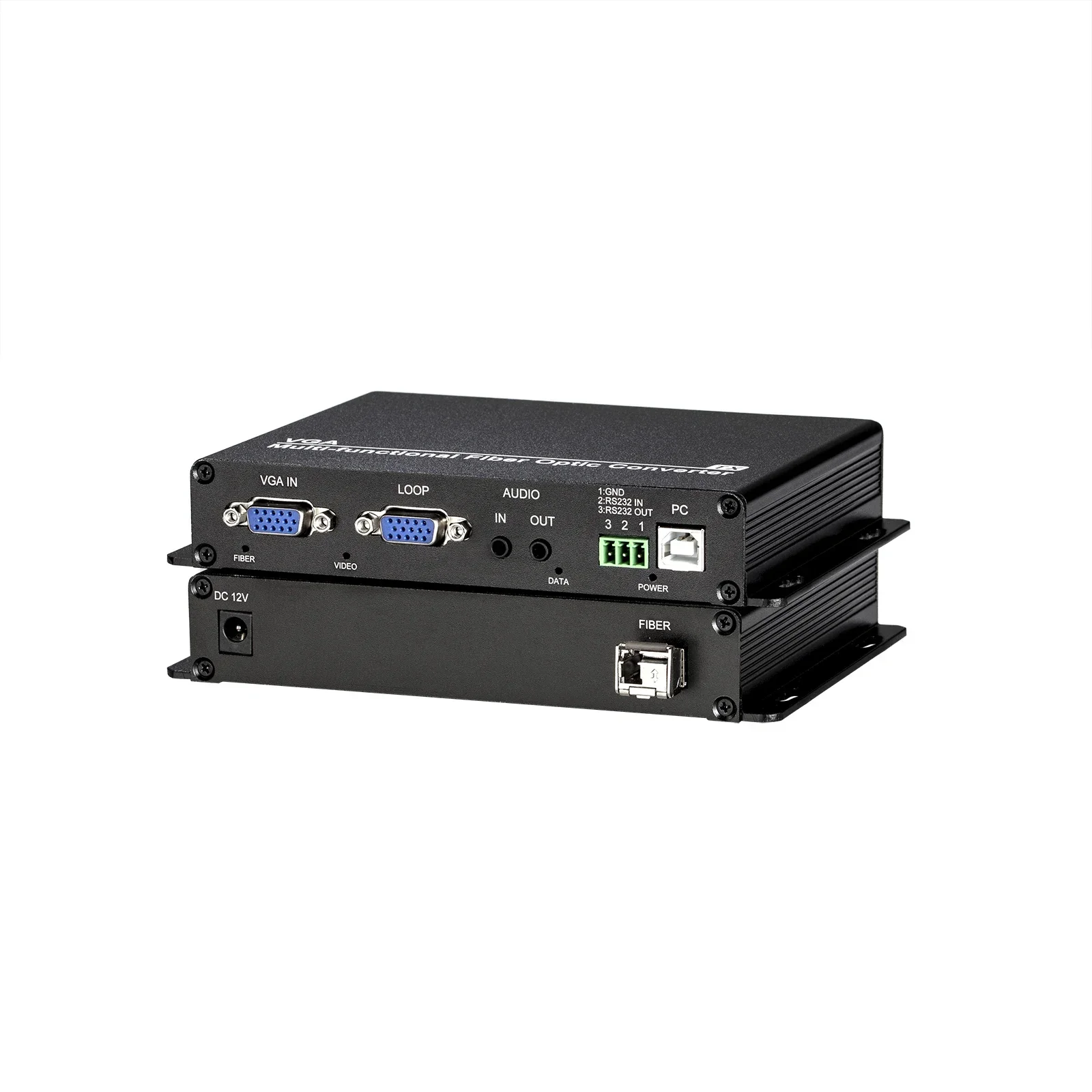 

1080P 60Hz Fiber Optic VGA to LC SFP KVM Converter single mode 1-core 20KM Support RS232/EDID/USB VGA Fiber Optic Extender