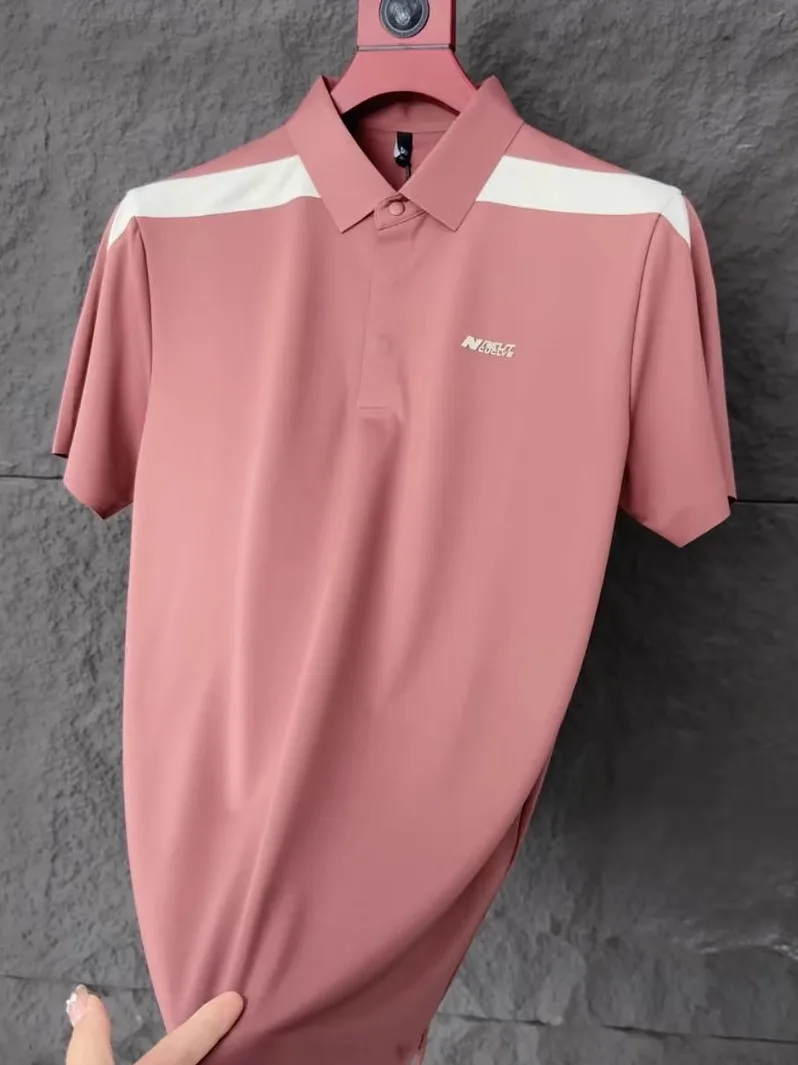 

Новая летняя мужская дышащая футболка с воротником и коротким рукавом, приятная для кожи, высококачественная, модная, универсальная, модель 068