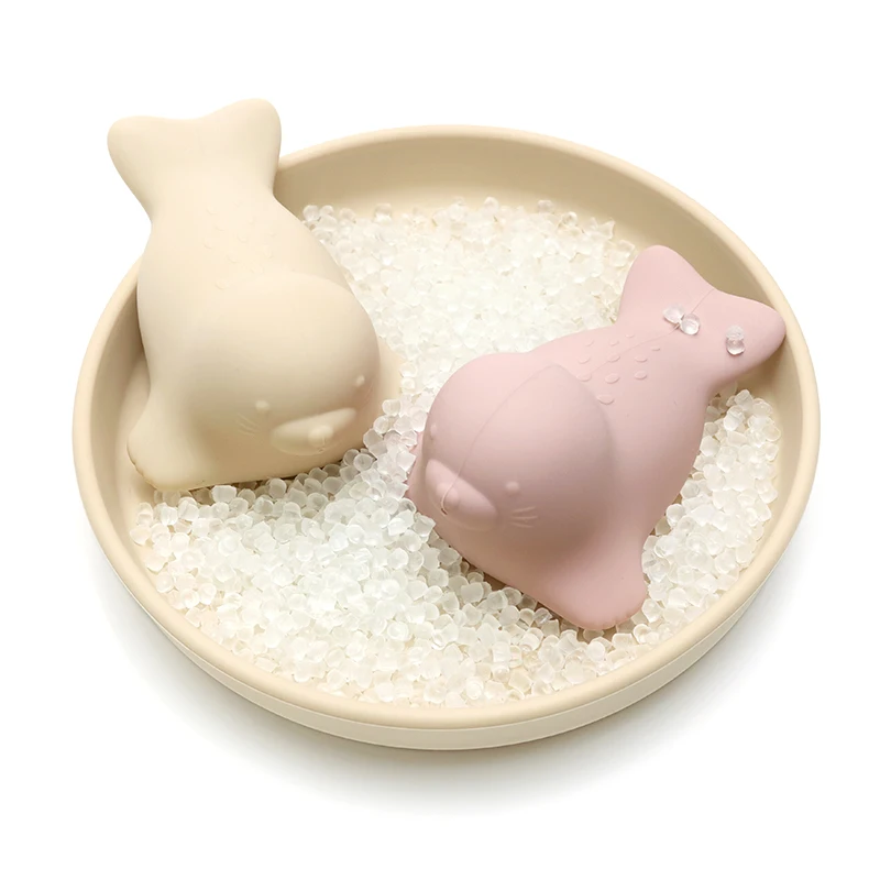 ซิลิโคนเกรดอาหารซีลของเล่นอาบน้ํา-Chewable Teether น้ําเล่นของเล่นสําหรับทารก,BPA ฟรี Float Squeeze สเปรย์สัตว์ Bath ของเล่น