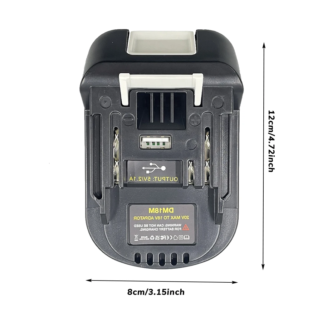 Battery Adapter DM18M for Makita 18V , for Dewalt 20V & for Milwaukee M18 18V Battery to for Makita 18V Battery Tools