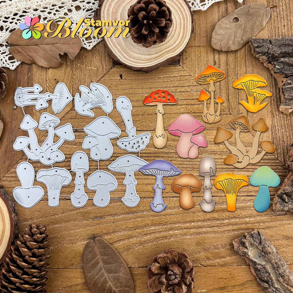 Original Herbst Schöne Pilze Metall Stanzformen Scrapbooking Dekorative Prägung