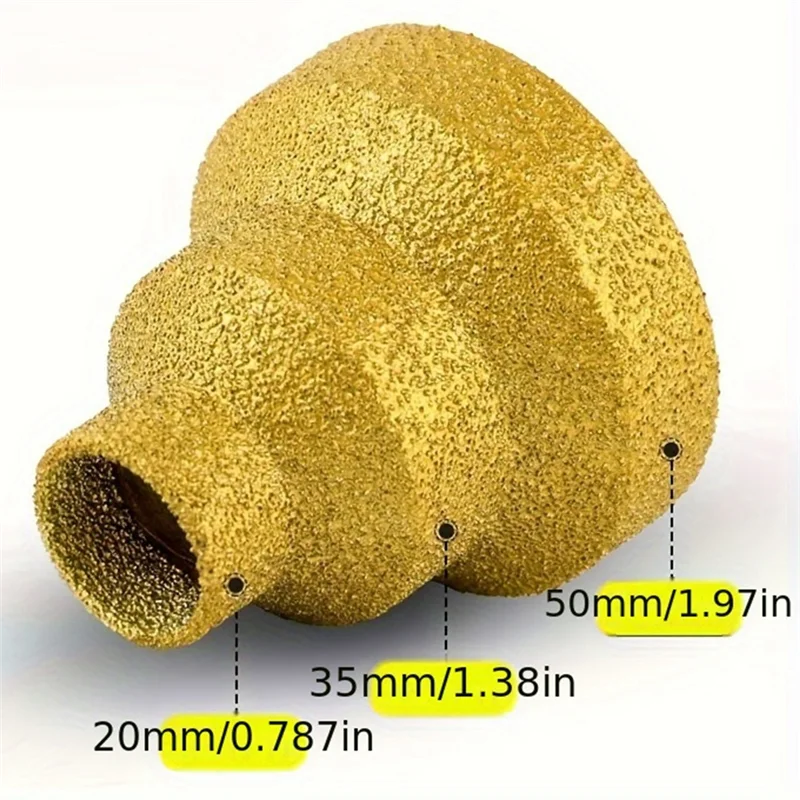 

AS60-Drill Bit Set Cone Reamer Diamond Brazing 20/35 50Mm Sizes With M10 Adapter–Designed For Brickwork, Marble Drilling, Trimmi