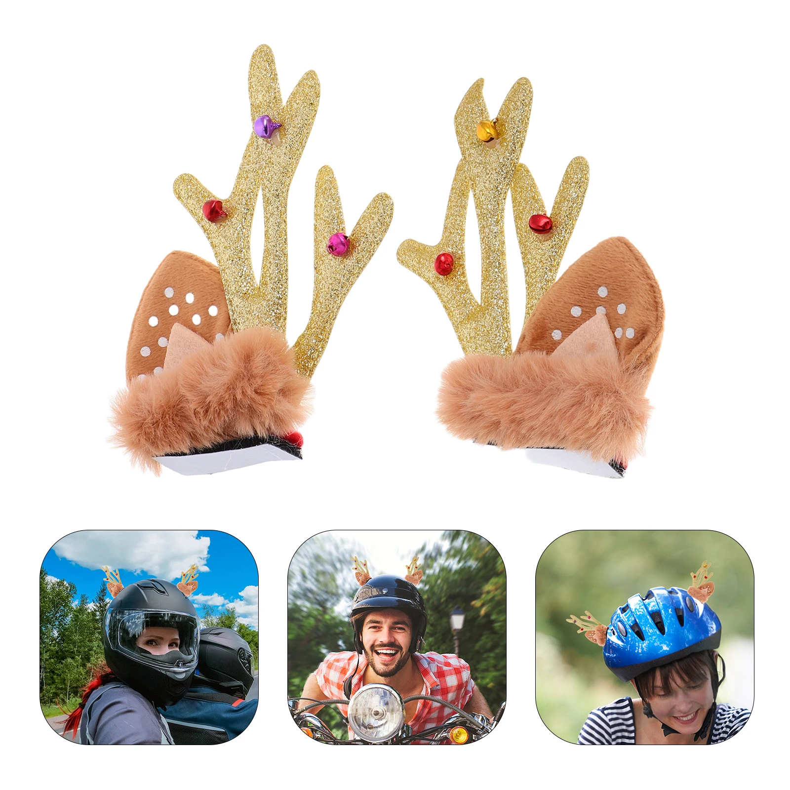 

Пара рождественских украшений в виде оленьих рогов для мотоциклов и велосипедов, праздничный декор для езды