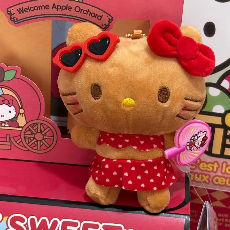 لطيف المرأة مرحبا كيتي حقيبة قلادة الوردي القوس القط الفراولة أفخم دمية سحر المفاتيح حقيبة ظهر الطالب اكسسوارات فتاة الهدايا