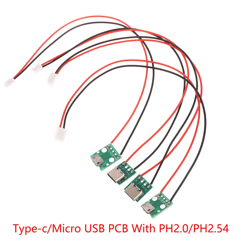 Type-c PCB With Cabel Converter Adapter Micro USB To DIP Female Connector Breakout Board Charging Cable Soldering Board Socket