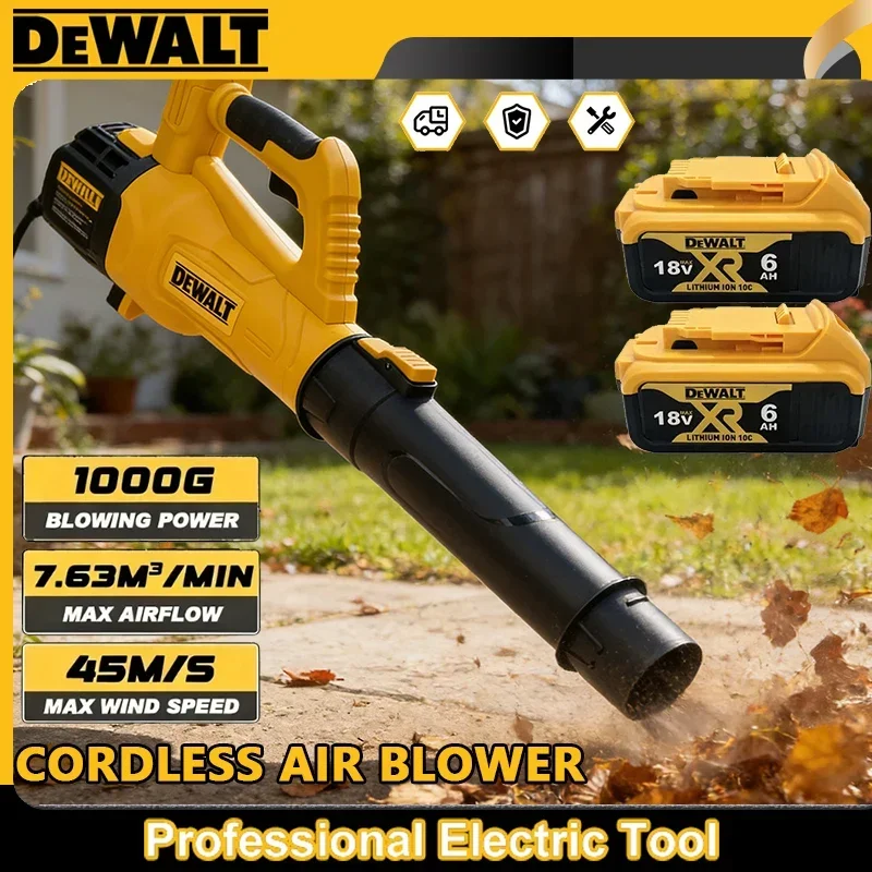 

Аккумуляторная воздуходувка Dewalt с длинной трубкой для уборки листьев, инструмент для сада, совместим с аккумулятором 18В, для дома и двора, очиститель снега