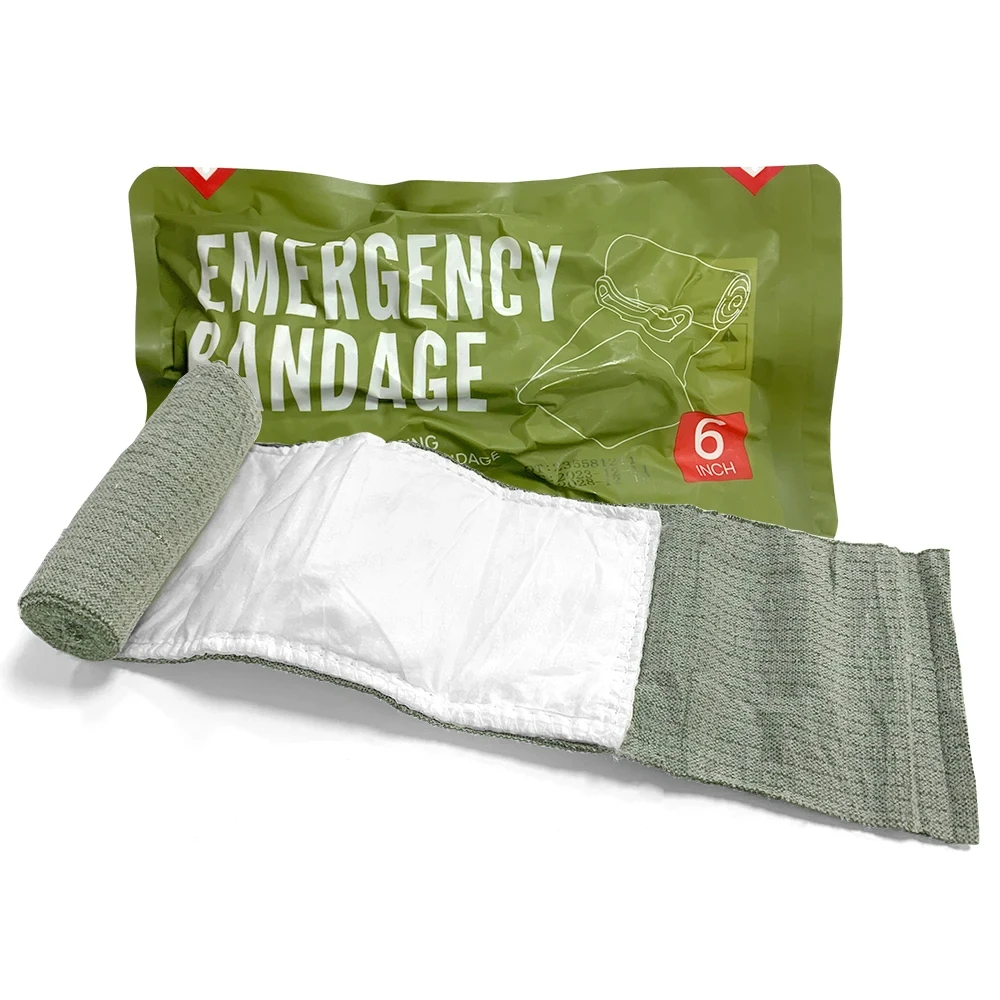 Kit médical de traumatologie, bandage israélien, protection de sécurité d'urgence pour camping en plein air, randonnée, premiers soins pour plaies, 4 po, 6 po